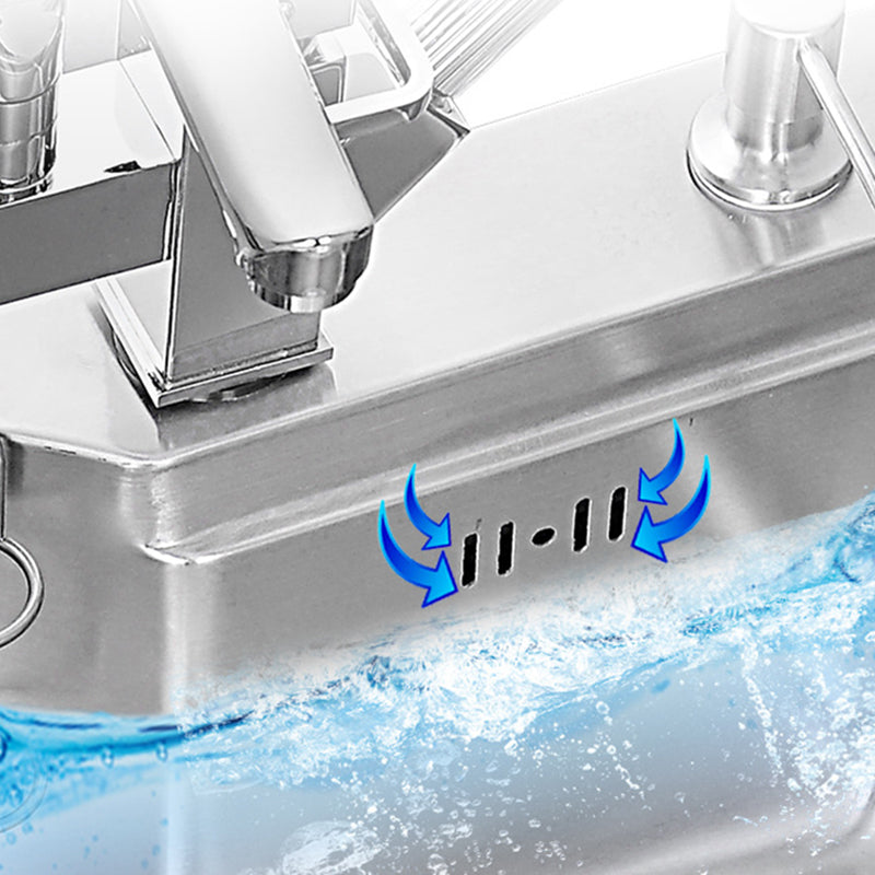 Stainless Steel 31" X 19" Kitchen Sink Single Bowl Drop-in Sink in Chrome and Black Clearhalo 'Home Improvement' 'home_improvement' 'home_improvement_kitchen_sinks' 'Kitchen Remodel & Kitchen Fixtures' 'Kitchen Sinks & Faucet Components' 'Kitchen Sinks' 'kitchen_sinks' 6140136