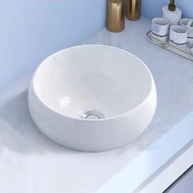 Modern Vessel Bathroom Sink Porcelain White Wash Stand for Bathroom 12"L x 12"W x 6"H Clearhalo 'Bathroom Remodel & Bathroom Fixtures' 'Bathroom Sinks & Faucet Components' 'Bathroom Sinks' 'bathroom_sink' 'Home Improvement' 'home_improvement' 'home_improvement_bathroom_sink' 6140153