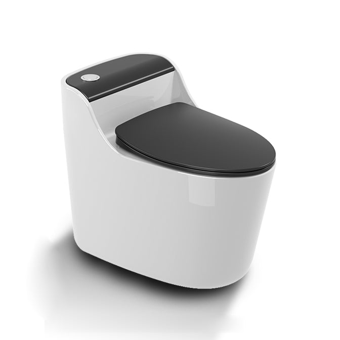 Modern Toilet Bowl Siphon Jet Toilet with Slow Close Seat for Bathroom Black White Clearhalo 'Bathroom Remodel & Bathroom Fixtures' 'Home Improvement' 'home_improvement' 'home_improvement_toilets' 'Toilets & Bidets' 'Toilets' 6142446