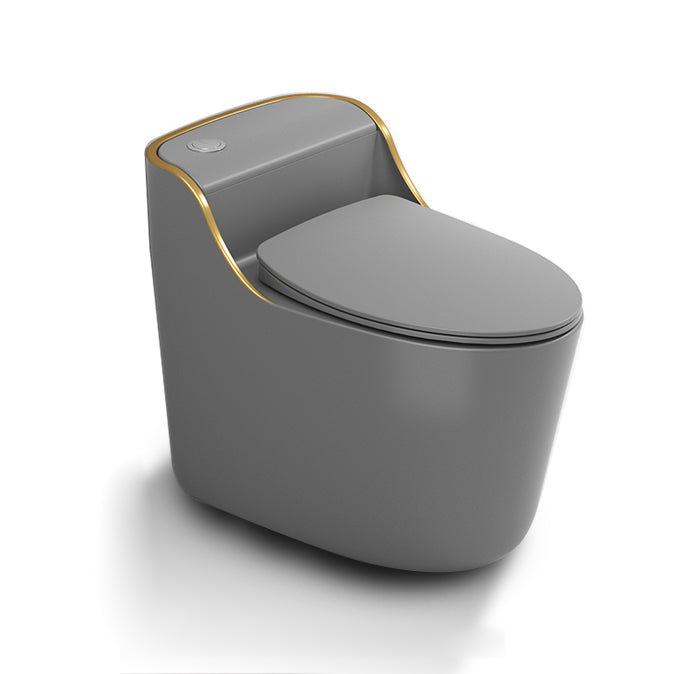 Modern Toilet Bowl Siphon Jet Toilet with Slow Close Seat for Bathroom Grey Gold Clearhalo 'Bathroom Remodel & Bathroom Fixtures' 'Home Improvement' 'home_improvement' 'home_improvement_toilets' 'Toilets & Bidets' 'Toilets' 6142452
