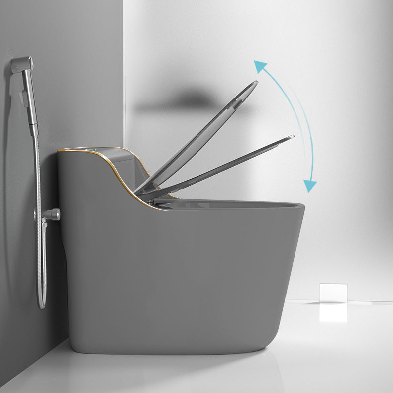 Modern Toilet Bowl Siphon Jet Toilet with Slow Close Seat for Bathroom Clearhalo 'Bathroom Remodel & Bathroom Fixtures' 'Home Improvement' 'home_improvement' 'home_improvement_toilets' 'Toilets & Bidets' 'Toilets' 6142462