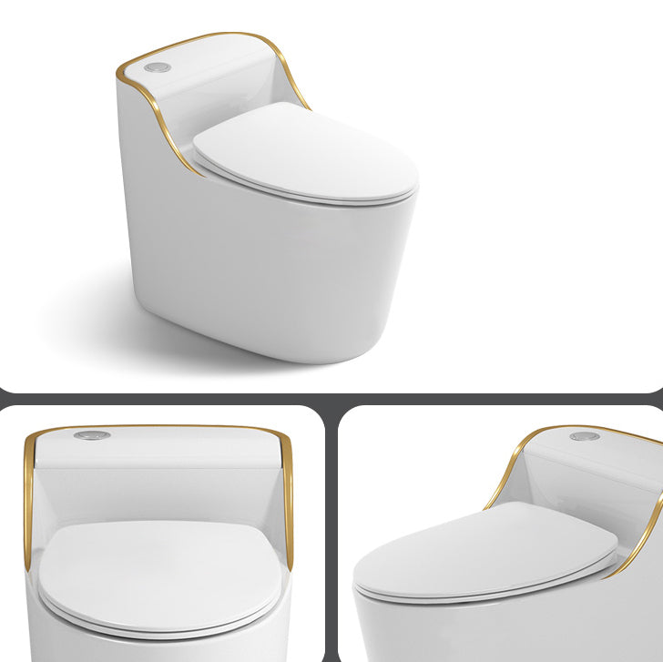 Modern Toilet Bowl Siphon Jet Toilet with Slow Close Seat for Bathroom Clearhalo 'Bathroom Remodel & Bathroom Fixtures' 'Home Improvement' 'home_improvement' 'home_improvement_toilets' 'Toilets & Bidets' 'Toilets' 6142466