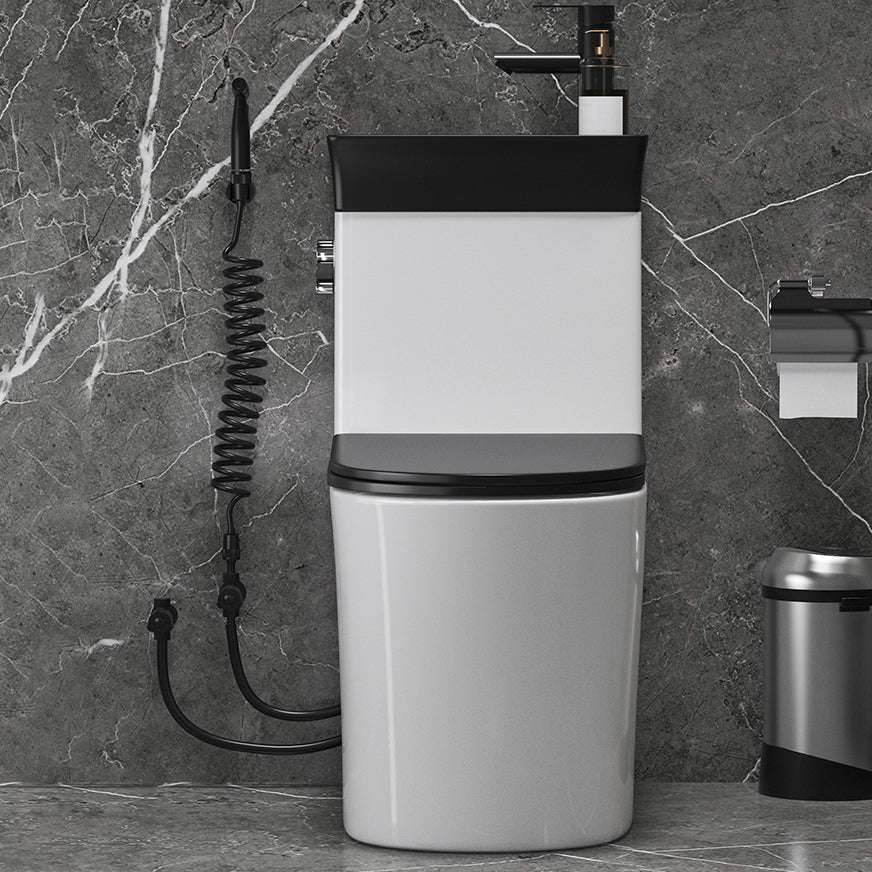 Modern Flush Toilet Left Side One-Piece Toilet with Slow Close Seat Clearhalo 'Bathroom Remodel & Bathroom Fixtures' 'Home Improvement' 'home_improvement' 'home_improvement_toilets' 'Toilets & Bidets' 'Toilets' 6142476