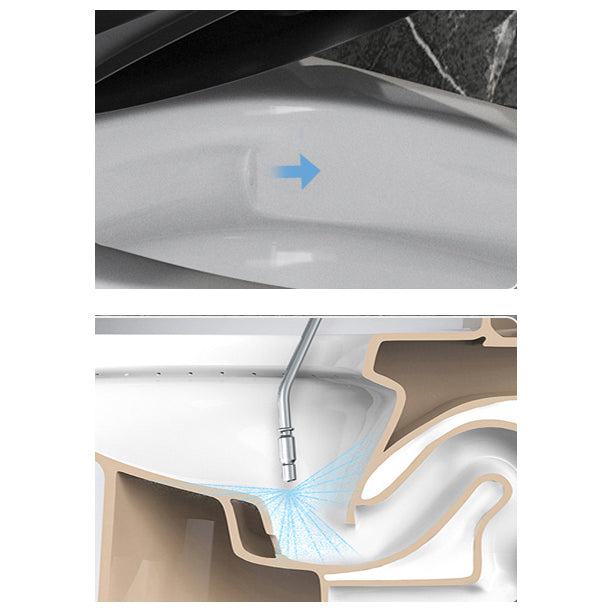 Modern Flush Toilet Left Side One-Piece Toilet with Slow Close Seat Clearhalo 'Bathroom Remodel & Bathroom Fixtures' 'Home Improvement' 'home_improvement' 'home_improvement_toilets' 'Toilets & Bidets' 'Toilets' 6142482