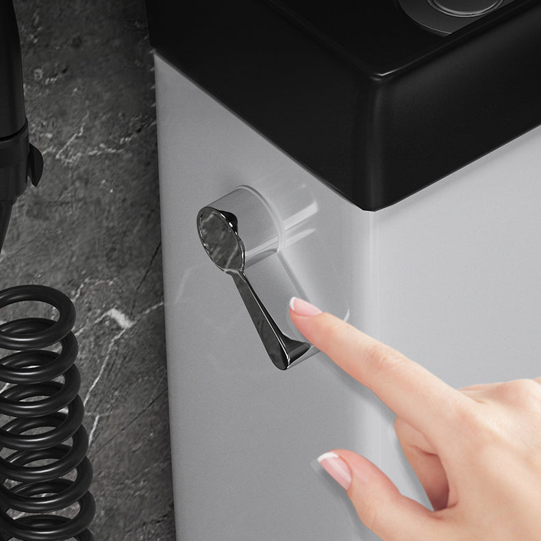 Modern Flush Toilet Left Side One-Piece Toilet with Slow Close Seat Clearhalo 'Bathroom Remodel & Bathroom Fixtures' 'Home Improvement' 'home_improvement' 'home_improvement_toilets' 'Toilets & Bidets' 'Toilets' 6142485