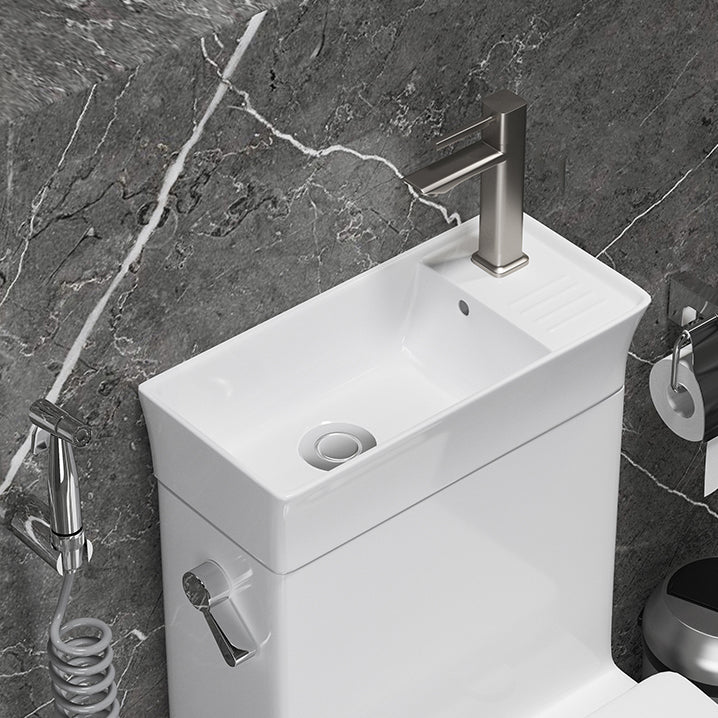 Modern Flush Toilet Left Side One-Piece Toilet with Slow Close Seat Clearhalo 'Bathroom Remodel & Bathroom Fixtures' 'Home Improvement' 'home_improvement' 'home_improvement_toilets' 'Toilets & Bidets' 'Toilets' 6142487