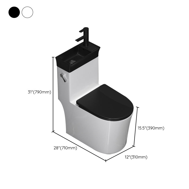 Modern Flush Toilet Left Side One-Piece Toilet with Slow Close Seat Clearhalo 'Bathroom Remodel & Bathroom Fixtures' 'Home Improvement' 'home_improvement' 'home_improvement_toilets' 'Toilets & Bidets' 'Toilets' 6142492