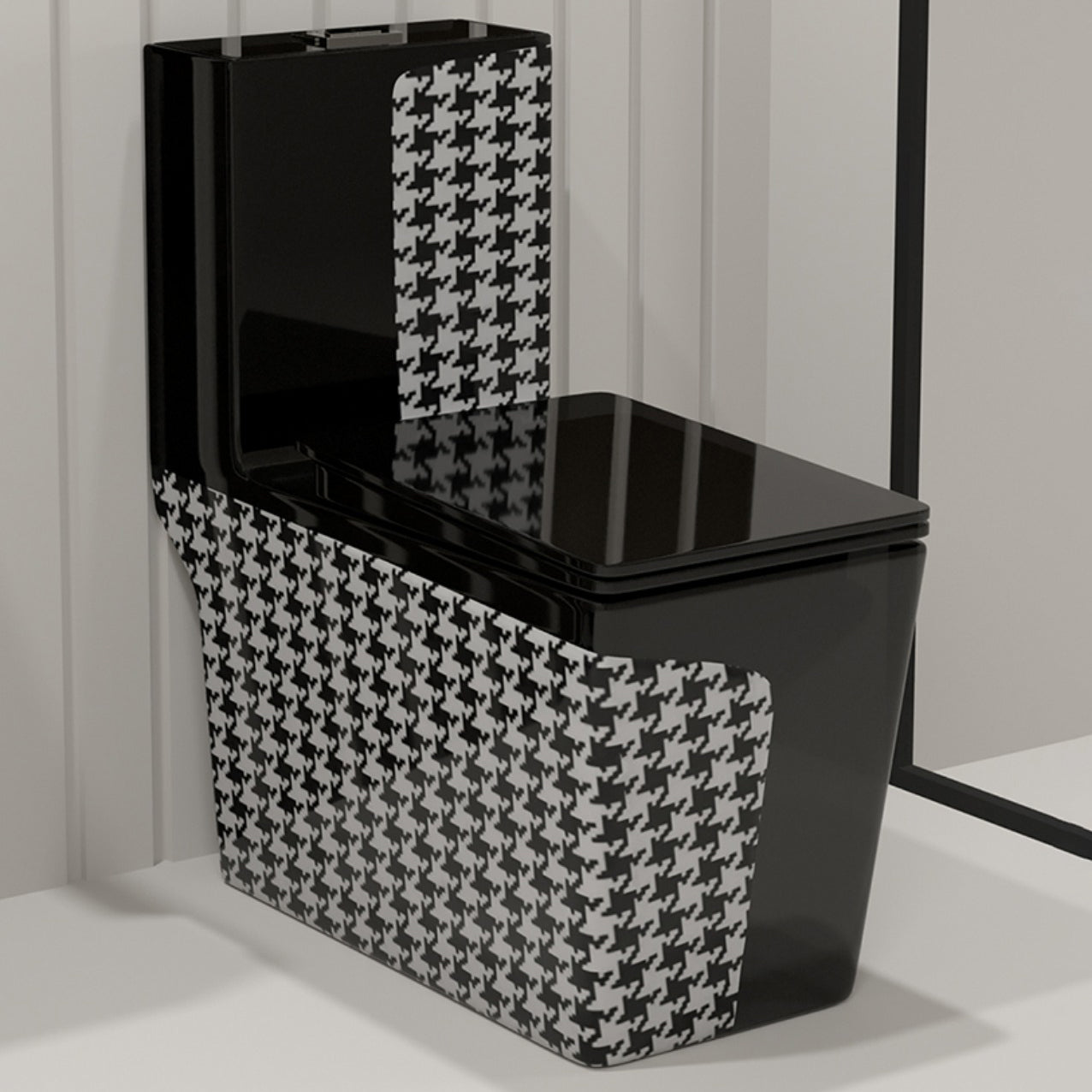 Floor Mount Flush Toilet Traditional Skirted One-Piece Toilet with Slow Close Seat 13"L x 27"W x 30"H Black 12" Clearhalo 'Bathroom Remodel & Bathroom Fixtures' 'Home Improvement' 'home_improvement' 'home_improvement_toilets' 'Toilets & Bidets' 'Toilets' 6142521