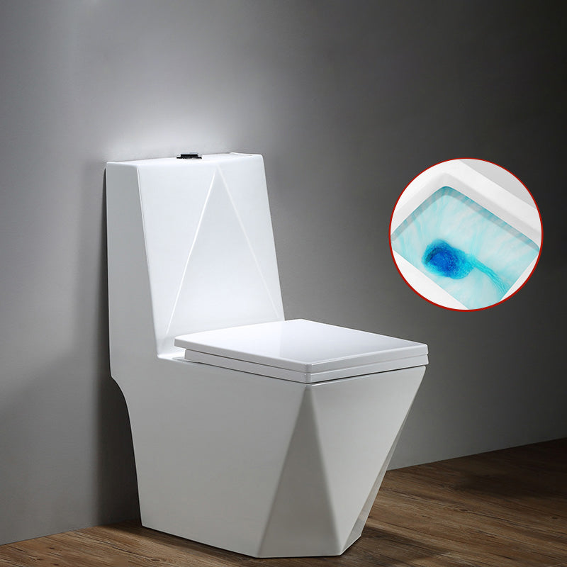 Skirted Traditional Toilet Floor Mount One-Piece Toilet with Slow Close Seat 14"L x 26"W x 33"H White Clearhalo 'Bathroom Remodel & Bathroom Fixtures' 'Home Improvement' 'home_improvement' 'home_improvement_toilets' 'Toilets & Bidets' 'Toilets' 6142544