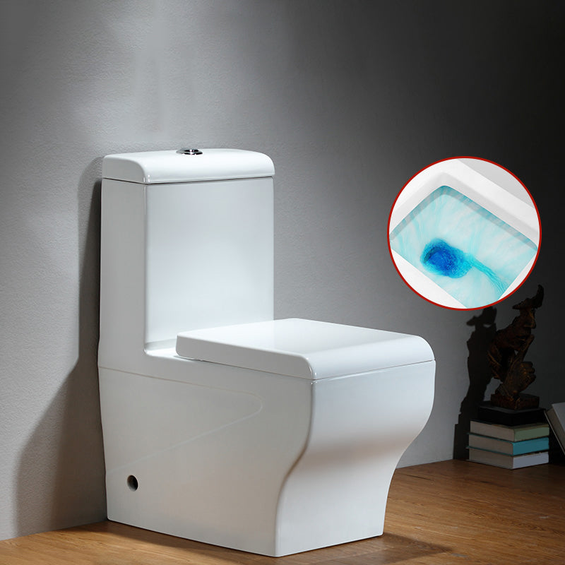 Skirted Traditional Toilet Floor Mount One-Piece Toilet with Slow Close Seat 14"L x 26"W x 31"H White Clearhalo 'Bathroom Remodel & Bathroom Fixtures' 'Home Improvement' 'home_improvement' 'home_improvement_toilets' 'Toilets & Bidets' 'Toilets' 6142553