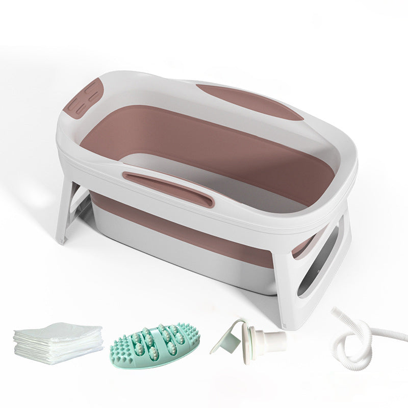 Plastic Rectangular Bath Tub Foldable Soaking Tub with Internal Drain Pink 44"L x 25"W x 22"H Tub Clearhalo 'Bathroom Remodel & Bathroom Fixtures' 'Bathtubs' 'Home Improvement' 'home_improvement' 'home_improvement_bathtubs' 'Showers & Bathtubs' 6142863