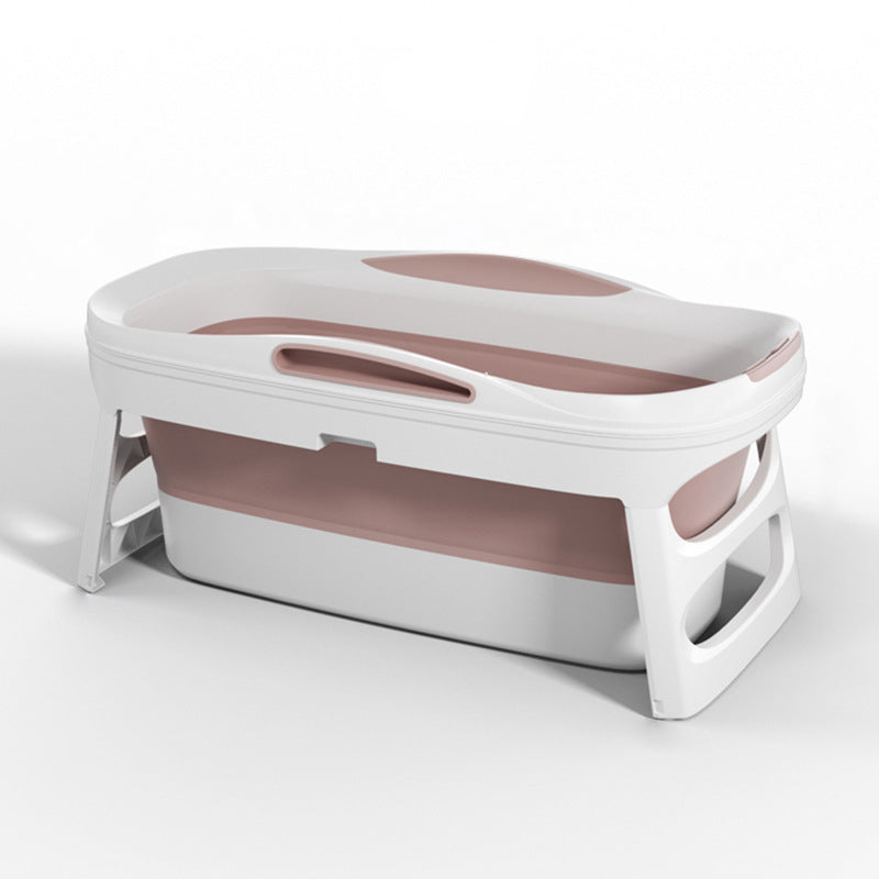 Plastic Rectangular Bath Tub Foldable Soaking Tub with Internal Drain Pink 49"L x 25"W x 22"H Tub Clearhalo 'Bathroom Remodel & Bathroom Fixtures' 'Bathtubs' 'Home Improvement' 'home_improvement' 'home_improvement_bathtubs' 'Showers & Bathtubs' 6142864