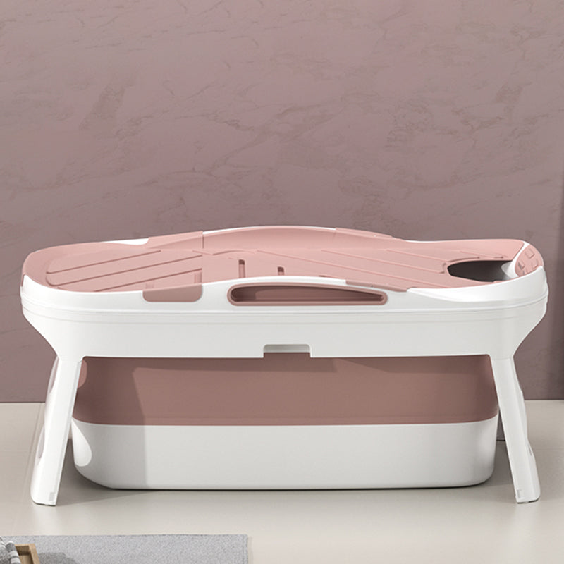 Plastic Rectangular Bath Tub Foldable Soaking Tub with Internal Drain Pink 49"L x 25"W x 22"H Tub with Insulation cover Clearhalo 'Bathroom Remodel & Bathroom Fixtures' 'Bathtubs' 'Home Improvement' 'home_improvement' 'home_improvement_bathtubs' 'Showers & Bathtubs' 6142866