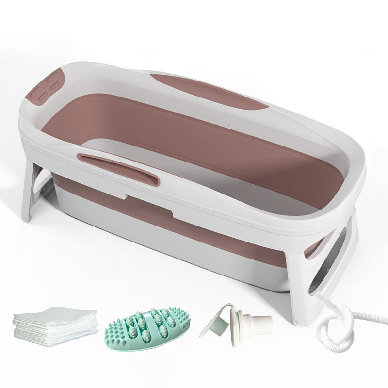 Plastic Rectangular Bath Tub Foldable Soaking Tub with Internal Drain Pink 55"L x 25"W x 22"H Tub Clearhalo 'Bathroom Remodel & Bathroom Fixtures' 'Bathtubs' 'Home Improvement' 'home_improvement' 'home_improvement_bathtubs' 'Showers & Bathtubs' 6142867