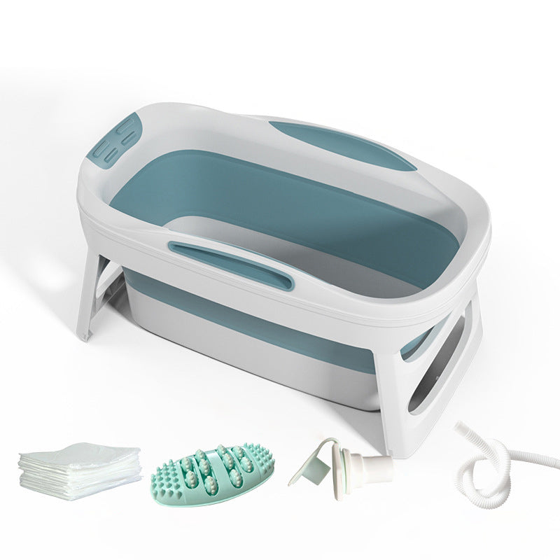 Plastic Rectangular Bath Tub Foldable Soaking Tub with Internal Drain Blue 44"L x 25"W x 22"H Tub Clearhalo 'Bathroom Remodel & Bathroom Fixtures' 'Bathtubs' 'Home Improvement' 'home_improvement' 'home_improvement_bathtubs' 'Showers & Bathtubs' 6142868