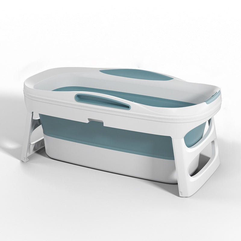 Plastic Rectangular Bath Tub Foldable Soaking Tub with Internal Drain Blue 49"L x 25"W x 22"H Tub Clearhalo 'Bathroom Remodel & Bathroom Fixtures' 'Bathtubs' 'Home Improvement' 'home_improvement' 'home_improvement_bathtubs' 'Showers & Bathtubs' 6142870