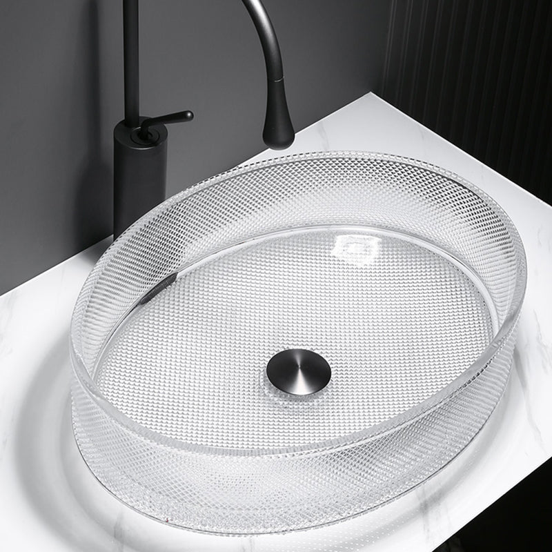 Modern Clear Wash Stand Glass Trough Bathroom Sink for Bathroom Clearhalo 'Bathroom Remodel & Bathroom Fixtures' 'Bathroom Sinks & Faucet Components' 'Bathroom Sinks' 'bathroom_sink' 'Home Improvement' 'home_improvement' 'home_improvement_bathroom_sink' 6149823