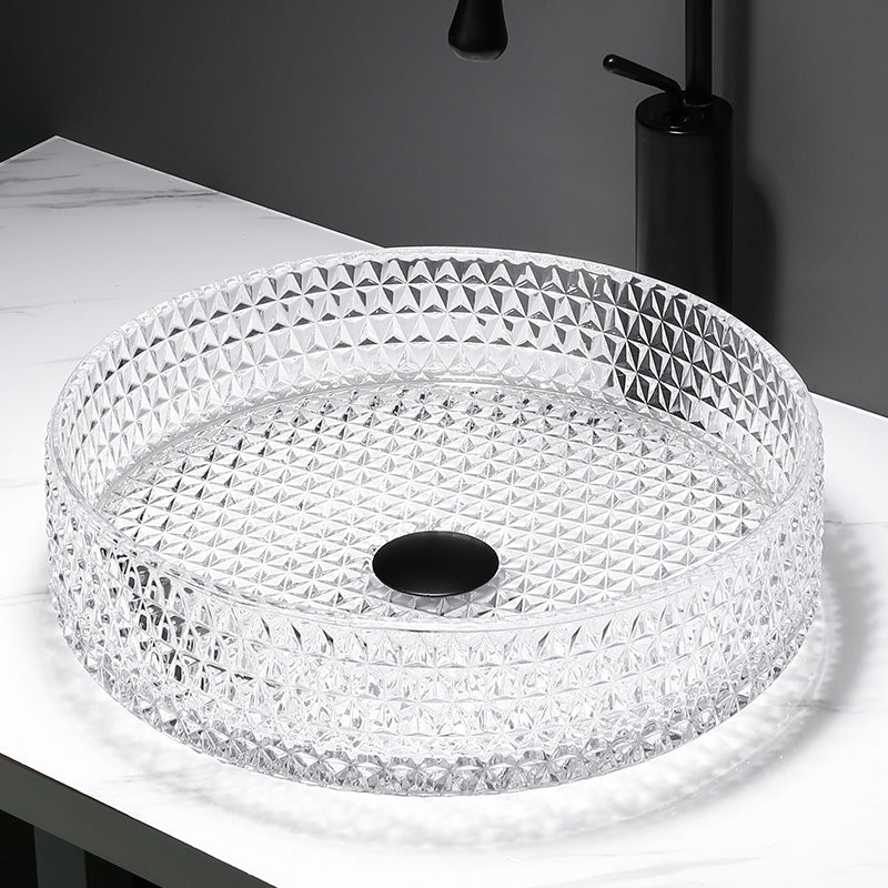 Modern Clear Wash Stand Glass Trough Bathroom Sink for Bathroom Clearhalo 'Bathroom Remodel & Bathroom Fixtures' 'Bathroom Sinks & Faucet Components' 'Bathroom Sinks' 'bathroom_sink' 'Home Improvement' 'home_improvement' 'home_improvement_bathroom_sink' 6149846