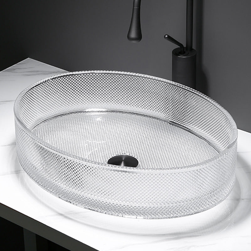 Modern Clear Wash Stand Glass Trough Bathroom Sink for Bathroom Clearhalo 'Bathroom Remodel & Bathroom Fixtures' 'Bathroom Sinks & Faucet Components' 'Bathroom Sinks' 'bathroom_sink' 'Home Improvement' 'home_improvement' 'home_improvement_bathroom_sink' 6149847