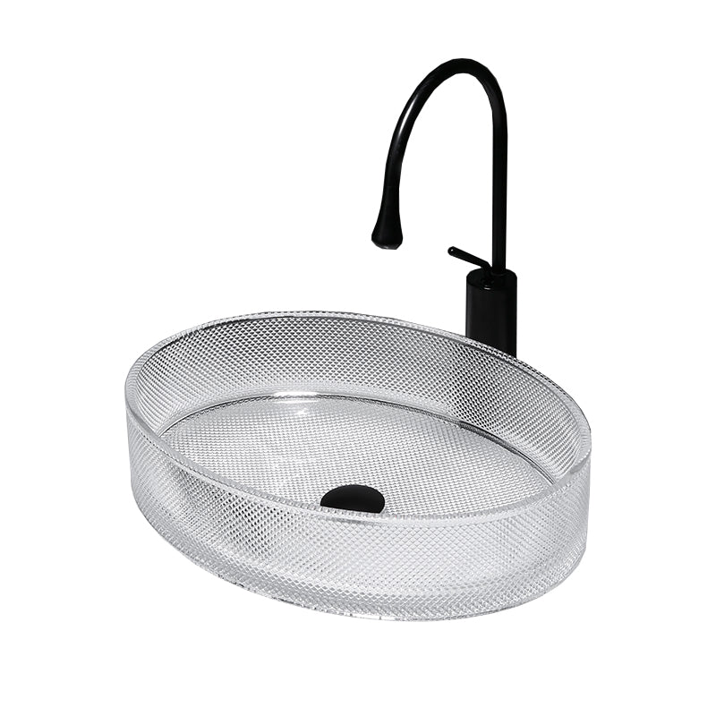 Modern Clear Wash Stand Glass Trough Bathroom Sink for Bathroom Clearhalo 'Bathroom Remodel & Bathroom Fixtures' 'Bathroom Sinks & Faucet Components' 'Bathroom Sinks' 'bathroom_sink' 'Home Improvement' 'home_improvement' 'home_improvement_bathroom_sink' 6149849