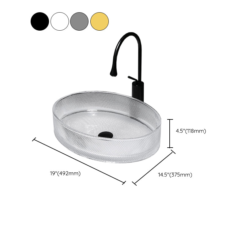 Modern Clear Wash Stand Glass Trough Bathroom Sink for Bathroom Clearhalo 'Bathroom Remodel & Bathroom Fixtures' 'Bathroom Sinks & Faucet Components' 'Bathroom Sinks' 'bathroom_sink' 'Home Improvement' 'home_improvement' 'home_improvement_bathroom_sink' 6149855