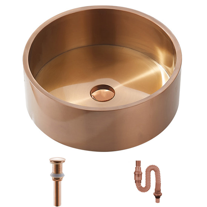 Modern Stainless Steel Wash Stand Round Trough Sink for Bathroom Rose Gold None Sink Clearhalo 'Bathroom Remodel & Bathroom Fixtures' 'Bathroom Sinks & Faucet Components' 'Bathroom Sinks' 'bathroom_sink' 'Home Improvement' 'home_improvement' 'home_improvement_bathroom_sink' 6149864