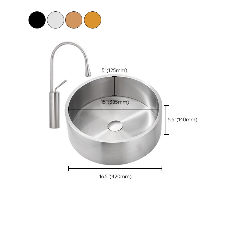 Modern Stainless Steel Wash Stand Round Trough Sink for Bathroom Clearhalo 'Bathroom Remodel & Bathroom Fixtures' 'Bathroom Sinks & Faucet Components' 'Bathroom Sinks' 'bathroom_sink' 'Home Improvement' 'home_improvement' 'home_improvement_bathroom_sink' 6149893