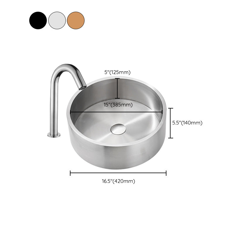 Modern Stainless Steel Wash Stand Round Trough Sink for Bathroom Clearhalo 'Bathroom Remodel & Bathroom Fixtures' 'Bathroom Sinks & Faucet Components' 'Bathroom Sinks' 'bathroom_sink' 'Home Improvement' 'home_improvement' 'home_improvement_bathroom_sink' 6149894