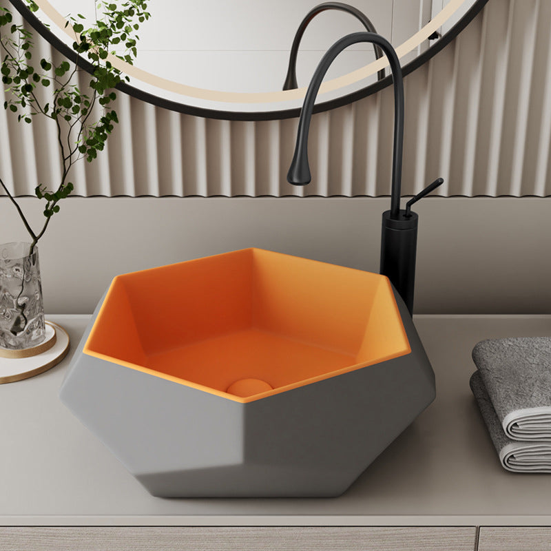 Modern Specialty Wash Stand Porcelain Vessel Lavatory Sink for Home Clearhalo 'Bathroom Remodel & Bathroom Fixtures' 'Bathroom Sinks & Faucet Components' 'Bathroom Sinks' 'bathroom_sink' 'Home Improvement' 'home_improvement' 'home_improvement_bathroom_sink' 6149912