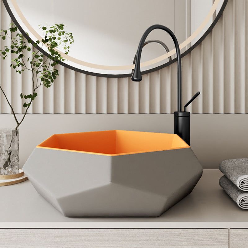 Modern Specialty Wash Stand Porcelain Vessel Lavatory Sink for Home Clearhalo 'Bathroom Remodel & Bathroom Fixtures' 'Bathroom Sinks & Faucet Components' 'Bathroom Sinks' 'bathroom_sink' 'Home Improvement' 'home_improvement' 'home_improvement_bathroom_sink' 6149914
