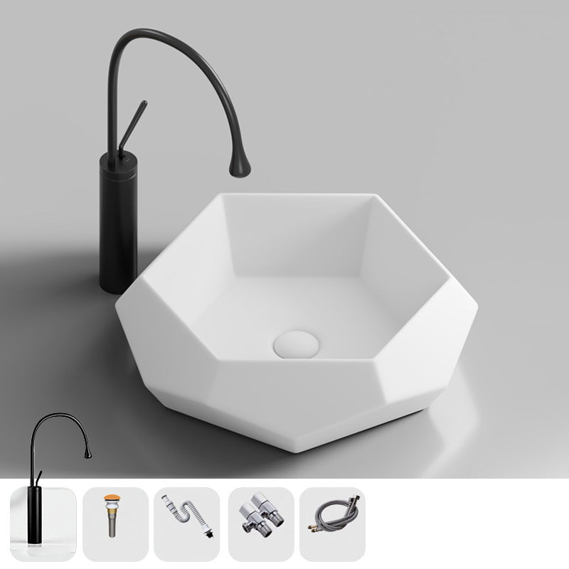 Modern Specialty Wash Stand Porcelain Vessel Lavatory Sink for Home White Sink with Faucet Clearhalo 'Bathroom Remodel & Bathroom Fixtures' 'Bathroom Sinks & Faucet Components' 'Bathroom Sinks' 'bathroom_sink' 'Home Improvement' 'home_improvement' 'home_improvement_bathroom_sink' 6149916