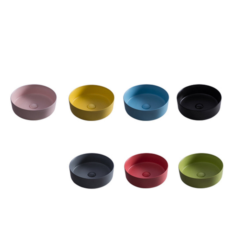 Round Modern Bathroom Sink Porcelain Vessel Bathroom Sink for Home(Faucet Not Included) Clearhalo 'Bathroom Remodel & Bathroom Fixtures' 'Bathroom Sinks & Faucet Components' 'Bathroom Sinks' 'bathroom_sink' 'Home Improvement' 'home_improvement' 'home_improvement_bathroom_sink' 6149948