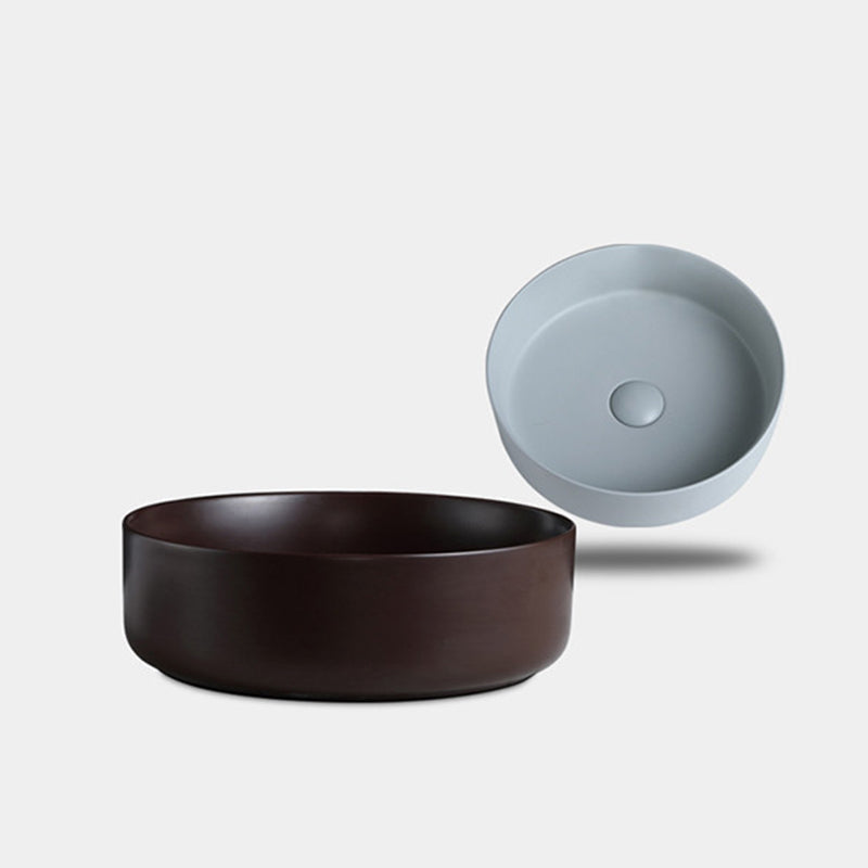 Round Modern Bathroom Sink Porcelain Vessel Bathroom Sink for Home(Faucet Not Included) Clearhalo 'Bathroom Remodel & Bathroom Fixtures' 'Bathroom Sinks & Faucet Components' 'Bathroom Sinks' 'bathroom_sink' 'Home Improvement' 'home_improvement' 'home_improvement_bathroom_sink' 6149950