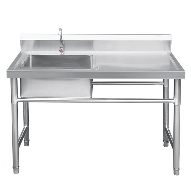 Stainless Steel Sink Undermount Kitchen Sink with Faucet and Base Left Single Clearhalo 'Home Improvement' 'home_improvement' 'home_improvement_kitchen_sinks' 'Kitchen Remodel & Kitchen Fixtures' 'Kitchen Sinks & Faucet Components' 'Kitchen Sinks' 'kitchen_sinks' 6150042