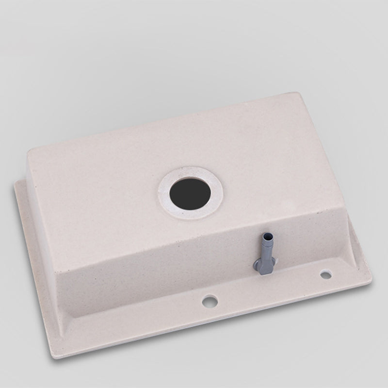 Drop-In Quartz Kitchen Sink Single Bowl Kitchen Sink in White Clearhalo 'Home Improvement' 'home_improvement' 'home_improvement_kitchen_sinks' 'Kitchen Remodel & Kitchen Fixtures' 'Kitchen Sinks & Faucet Components' 'Kitchen Sinks' 'kitchen_sinks' 6150101