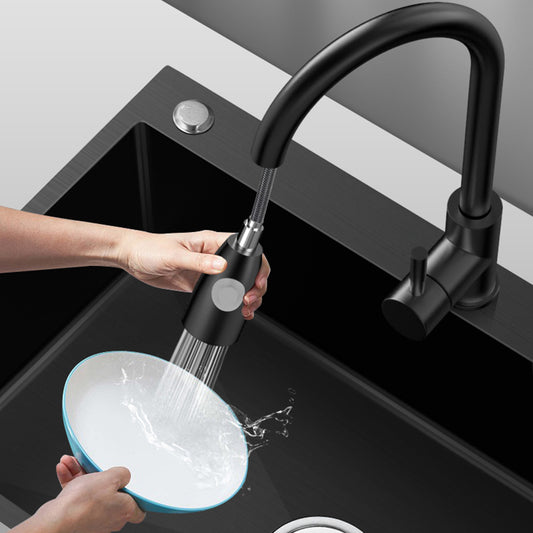Stainless Steel Kitchen Sink Single Bowl Sink with Faucet and Soap Dispenser Clearhalo 'Home Improvement' 'home_improvement' 'home_improvement_kitchen_sinks' 'Kitchen Remodel & Kitchen Fixtures' 'Kitchen Sinks & Faucet Components' 'Kitchen Sinks' 'kitchen_sinks' 6150368