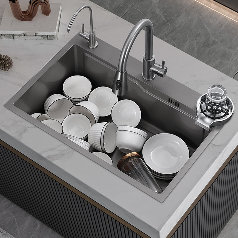 Stainless Steel Kitchen Sink Single Bowl Drop-In Sink with 3 Holes Clearhalo 'Home Improvement' 'home_improvement' 'home_improvement_kitchen_sinks' 'Kitchen Remodel & Kitchen Fixtures' 'Kitchen Sinks & Faucet Components' 'Kitchen Sinks' 'kitchen_sinks' 6150394
