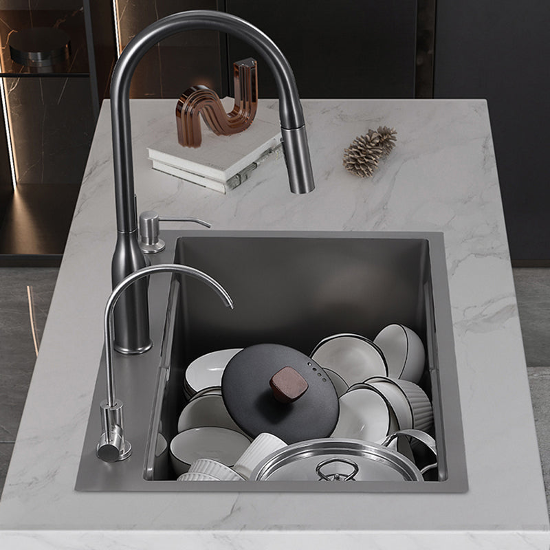 Stainless Steel Kitchen Sink Single Bowl Drop-In Sink with 3 Holes Clearhalo 'Home Improvement' 'home_improvement' 'home_improvement_kitchen_sinks' 'Kitchen Remodel & Kitchen Fixtures' 'Kitchen Sinks & Faucet Components' 'Kitchen Sinks' 'kitchen_sinks' 6150403