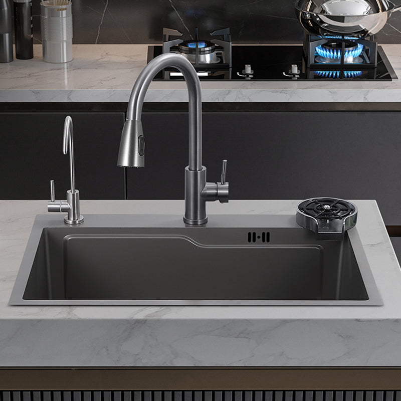 Stainless Steel Kitchen Sink Single Bowl Drop-In Sink with 3 Holes Clearhalo 'Home Improvement' 'home_improvement' 'home_improvement_kitchen_sinks' 'Kitchen Remodel & Kitchen Fixtures' 'Kitchen Sinks & Faucet Components' 'Kitchen Sinks' 'kitchen_sinks' 6150404