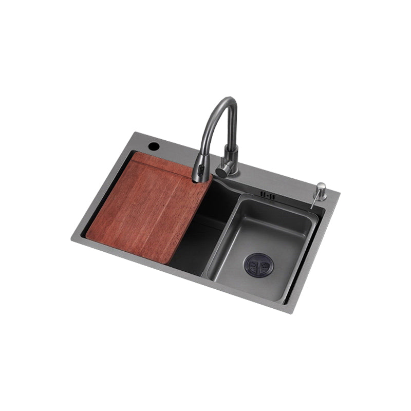 Stainless Steel Kitchen Sink Single Bowl Drop-In Sink with 3 Holes Clearhalo 'Home Improvement' 'home_improvement' 'home_improvement_kitchen_sinks' 'Kitchen Remodel & Kitchen Fixtures' 'Kitchen Sinks & Faucet Components' 'Kitchen Sinks' 'kitchen_sinks' 6150406