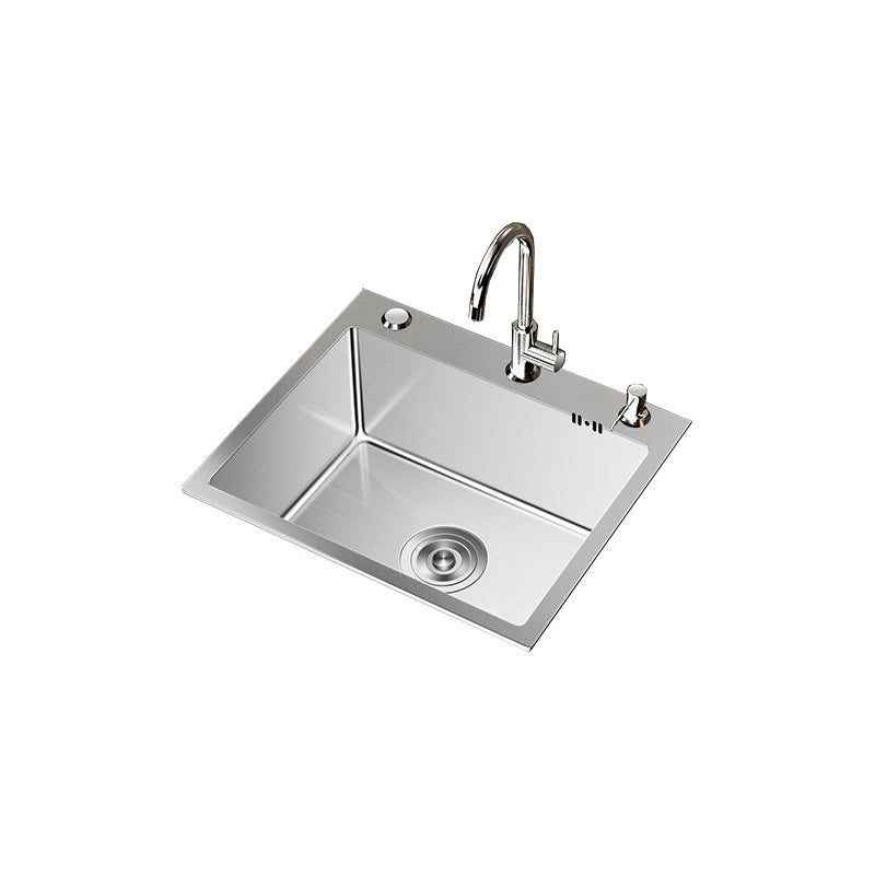 Stainless Steel Drop-In Kitchen Sink Single Bowl Sink with 3 Holes Clearhalo 'Home Improvement' 'home_improvement' 'home_improvement_kitchen_sinks' 'Kitchen Remodel & Kitchen Fixtures' 'Kitchen Sinks & Faucet Components' 'Kitchen Sinks' 'kitchen_sinks' 6150602