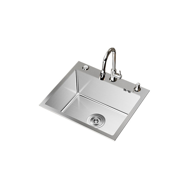 Stainless Steel Drop-In Kitchen Sink Single Bowl Sink with 3 Holes Clearhalo 'Home Improvement' 'home_improvement' 'home_improvement_kitchen_sinks' 'Kitchen Remodel & Kitchen Fixtures' 'Kitchen Sinks & Faucet Components' 'Kitchen Sinks' 'kitchen_sinks' 6150605