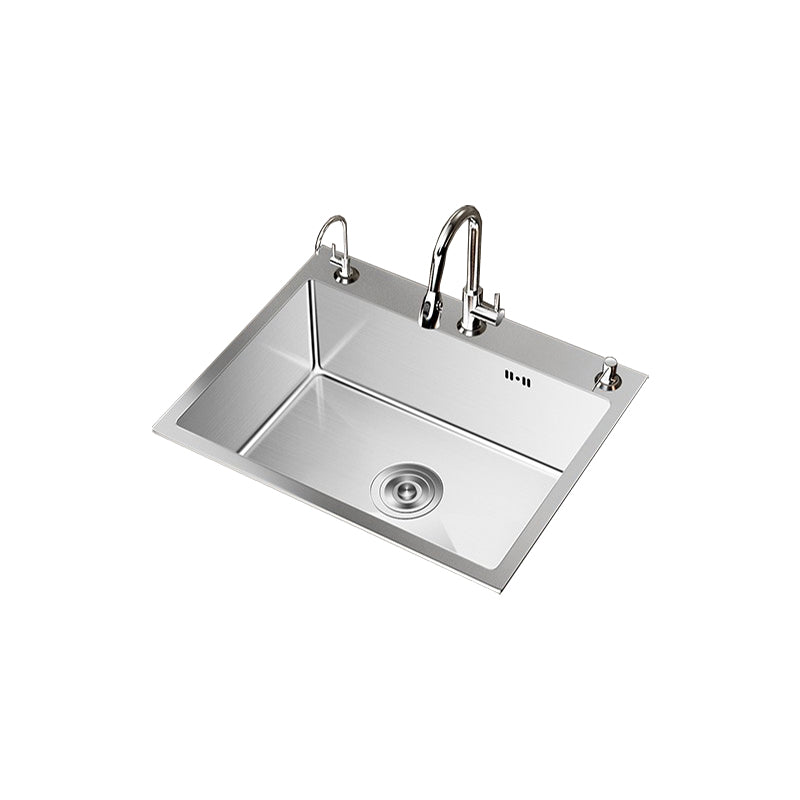 Stainless Steel Drop-In Kitchen Sink Single Bowl Sink with 3 Holes Clearhalo 'Home Improvement' 'home_improvement' 'home_improvement_kitchen_sinks' 'Kitchen Remodel & Kitchen Fixtures' 'Kitchen Sinks & Faucet Components' 'Kitchen Sinks' 'kitchen_sinks' 6150607