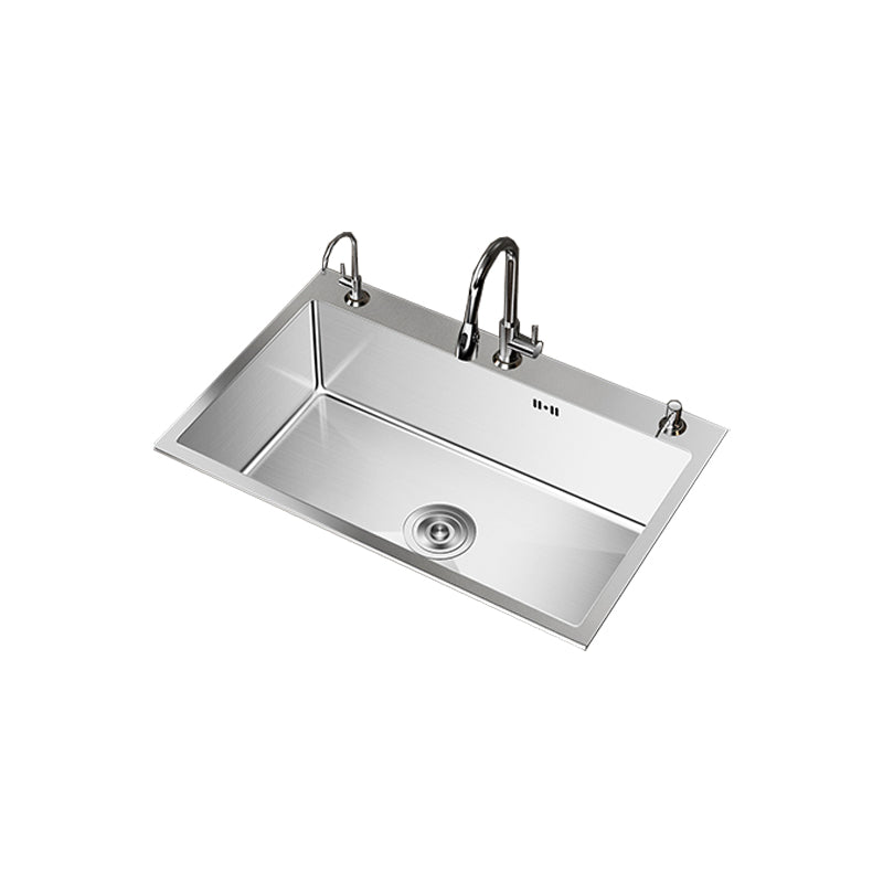 Stainless Steel Drop-In Kitchen Sink Single Bowl Sink with 3 Holes Clearhalo 'Home Improvement' 'home_improvement' 'home_improvement_kitchen_sinks' 'Kitchen Remodel & Kitchen Fixtures' 'Kitchen Sinks & Faucet Components' 'Kitchen Sinks' 'kitchen_sinks' 6150608