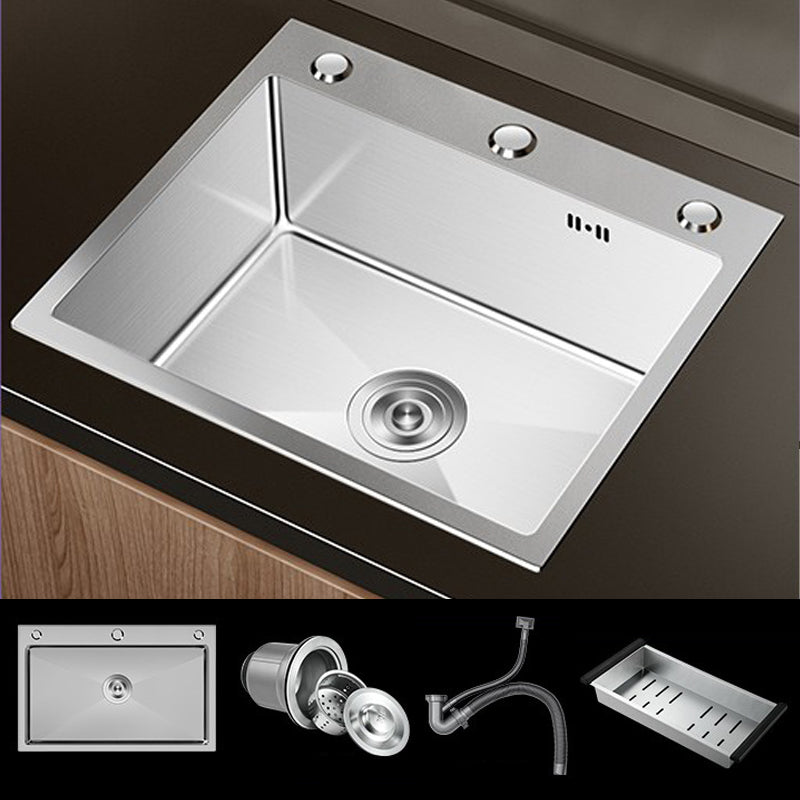 Stainless Steel Drop-In Kitchen Sink Single Bowl Sink with 3 Holes 22"L x 18"W x 8"H Sink Only None Clearhalo 'Home Improvement' 'home_improvement' 'home_improvement_kitchen_sinks' 'Kitchen Remodel & Kitchen Fixtures' 'Kitchen Sinks & Faucet Components' 'Kitchen Sinks' 'kitchen_sinks' 6150617