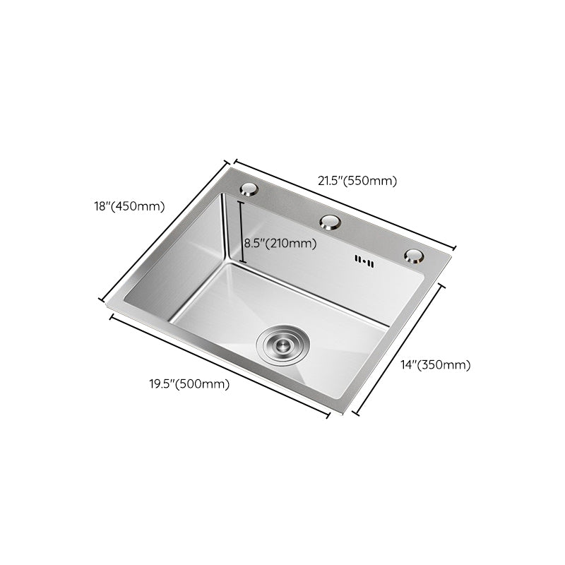 Stainless Steel Drop-In Kitchen Sink Single Bowl Sink with 3 Holes Clearhalo 'Home Improvement' 'home_improvement' 'home_improvement_kitchen_sinks' 'Kitchen Remodel & Kitchen Fixtures' 'Kitchen Sinks & Faucet Components' 'Kitchen Sinks' 'kitchen_sinks' 6150622