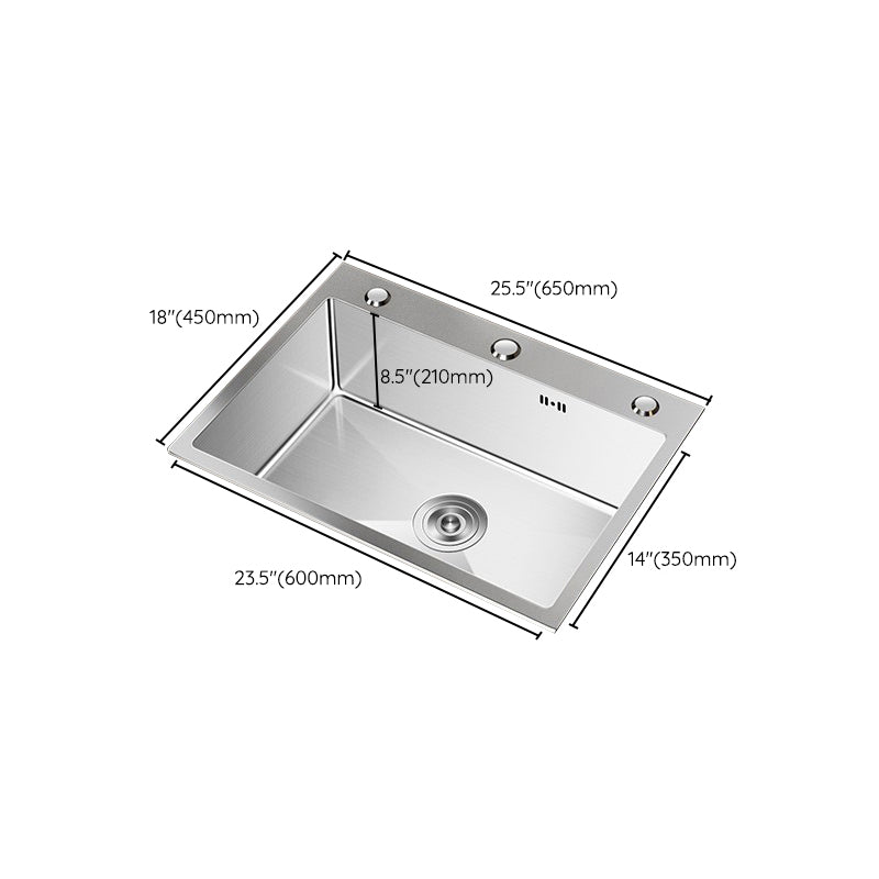Stainless Steel Drop-In Kitchen Sink Single Bowl Sink with 3 Holes Clearhalo 'Home Improvement' 'home_improvement' 'home_improvement_kitchen_sinks' 'Kitchen Remodel & Kitchen Fixtures' 'Kitchen Sinks & Faucet Components' 'Kitchen Sinks' 'kitchen_sinks' 6150624