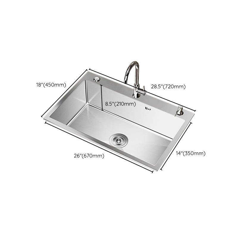 Stainless Steel Drop-In Kitchen Sink Single Bowl Sink with 3 Holes Clearhalo 'Home Improvement' 'home_improvement' 'home_improvement_kitchen_sinks' 'Kitchen Remodel & Kitchen Fixtures' 'Kitchen Sinks & Faucet Components' 'Kitchen Sinks' 'kitchen_sinks' 6150631