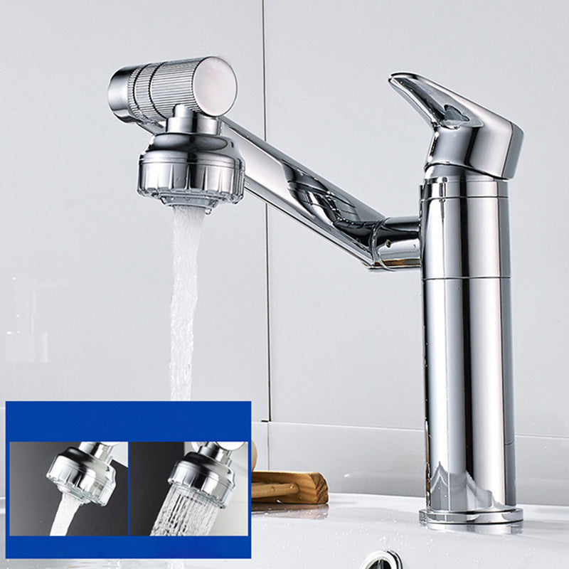 Modern Copper Centerset Faucets Low Arc Centerset Bathroom Sink Faucet Silver 7.9" Clearhalo 'Bathroom Remodel & Bathroom Fixtures' 'Bathroom Sink Faucets' 'Bathroom Sinks & Faucet Components' 'bathroom_sink_faucets' 'Home Improvement' 'home_improvement' 'home_improvement_bathroom_sink_faucets' 6150649