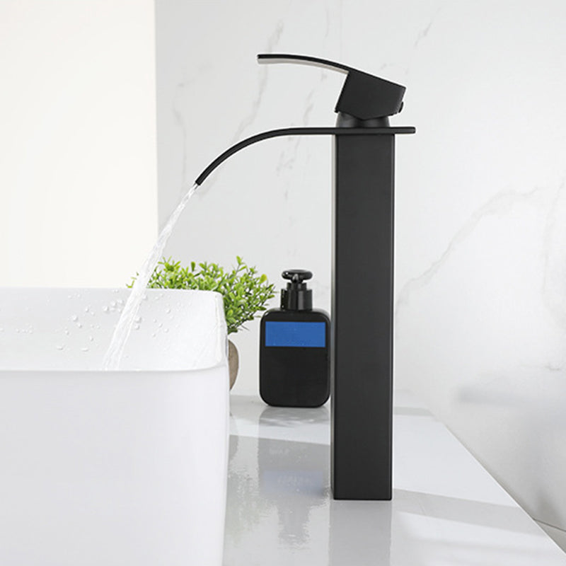 Waterfall Spout Sink Bathroom Faucet Light Luxury Basin Lavatory Faucet Clearhalo 'Bathroom Remodel & Bathroom Fixtures' 'Bathroom Sink Faucets' 'Bathroom Sinks & Faucet Components' 'bathroom_sink_faucets' 'Home Improvement' 'home_improvement' 'home_improvement_bathroom_sink_faucets' 6150665